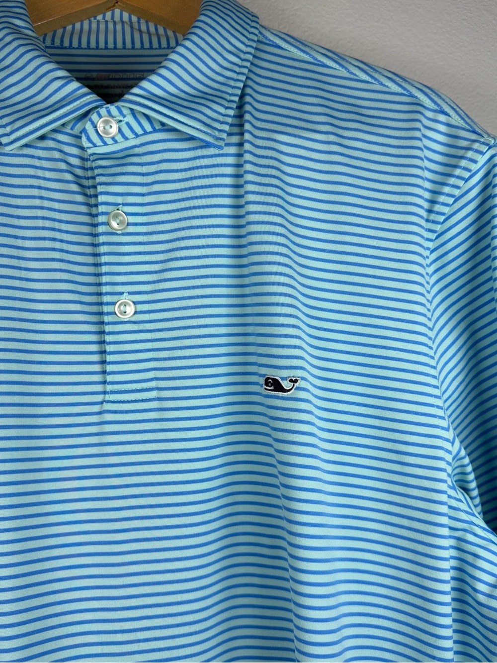 Vineyard Vines On The Go Sankaty Polo Shirt Mens Large Striped OTG Performance - Picture 2 of 5